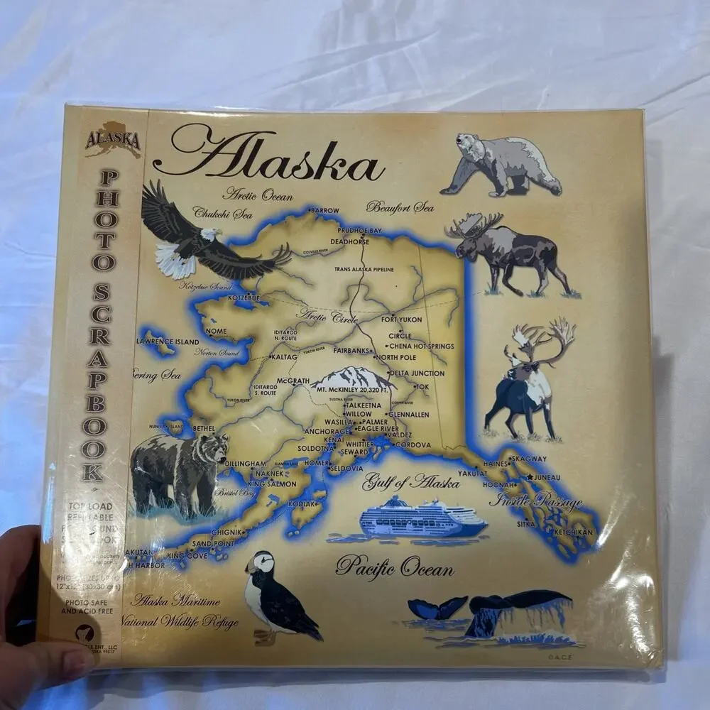 Alaska Photo Scrapbook - Top Load -12x12 Bear Moose Eagle W/Memory Book & SB Kit
